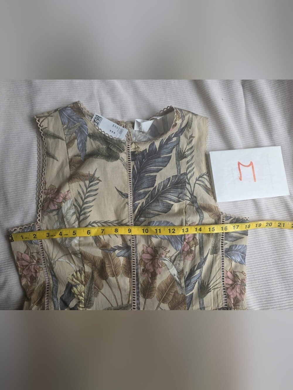 H&M Lace Detail Cotton Dress Maxi Floral Plants Multicolored Unlined Bnwt - Picture 5 of 15